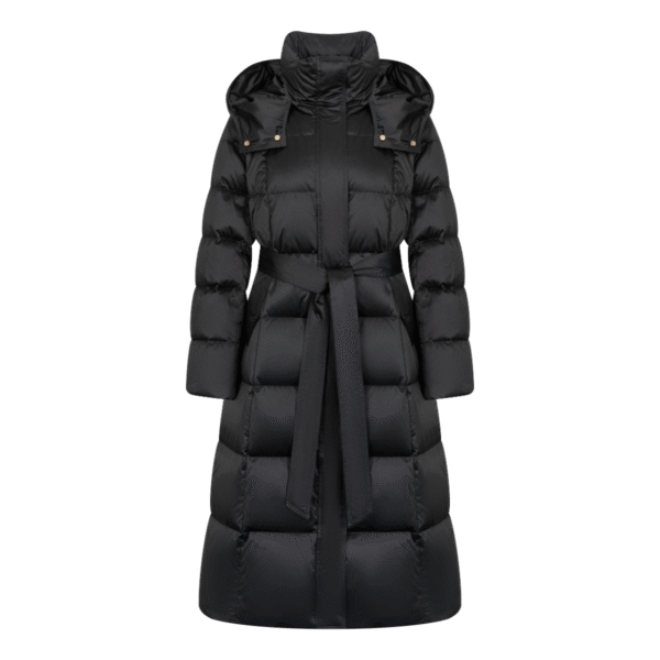 regisens elegance belted long down coat