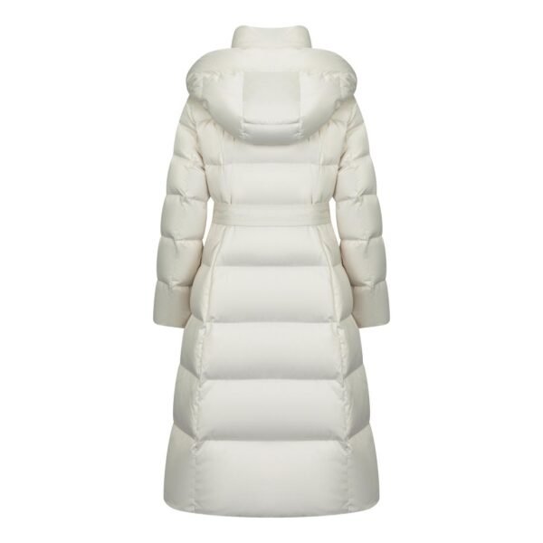 regisens elegance belted long down coat
